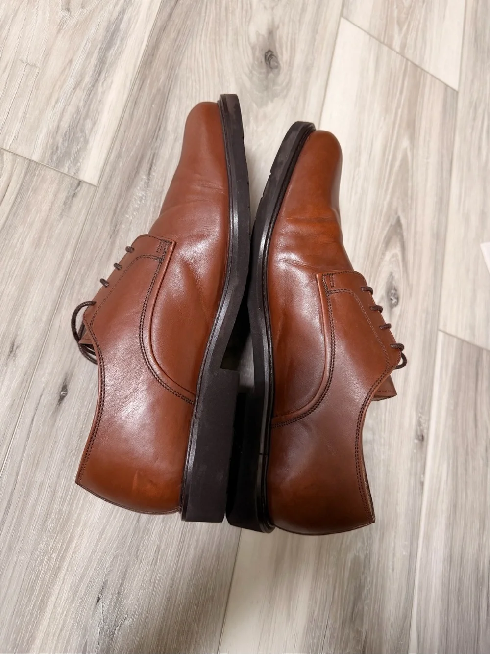 Florsheim Limited Brown Leather Plain Toe Derby Dress Shoes Men’s 9 D